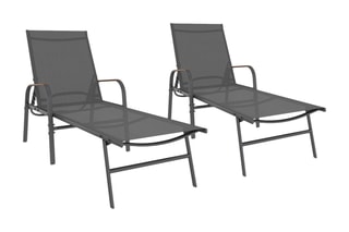2 chaises longues inclinables Ozéa - 185 x 31 x 57 cm