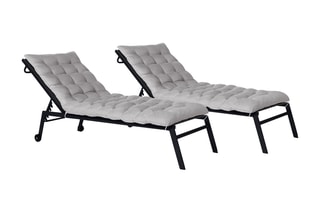 2 coussins pour chaise longue - 180 x 52 x 8 cm
