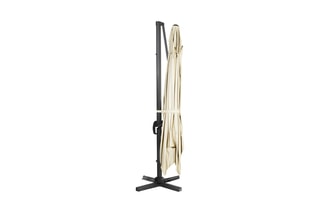 Parasol 360° - Déporté et avec housse - 12 m² - Anthracite et beige