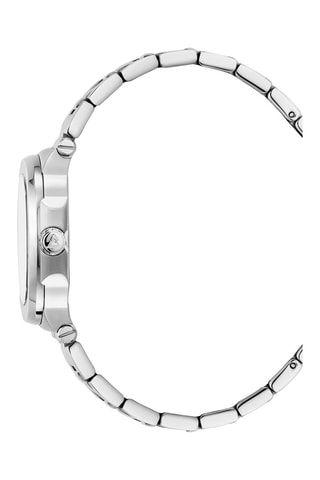 Stalen Quartz Horloge met Diamanten