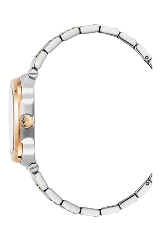 Stalen Quartz Horloge met Diamanten