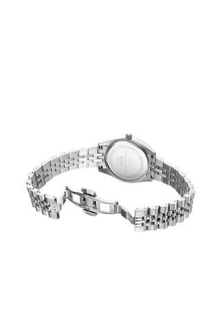 Stalen Quartz Horloge met Diamanten Elysées - Zilverkleurig en zwart