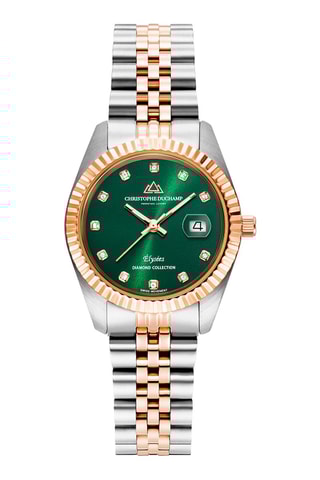 Stalen Quartz Horloge met Diamanten Elysées