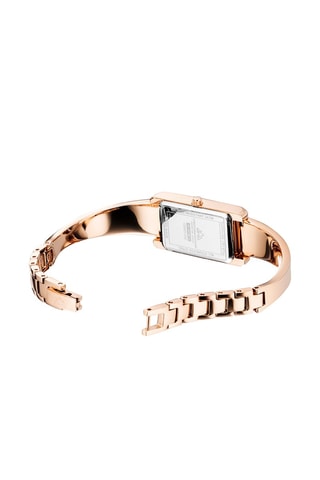 Stalen Quartz Horloge met Diamanten Aurora -