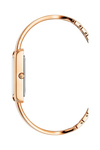 Stalen Quartz Horloge met Diamanten Aurora -