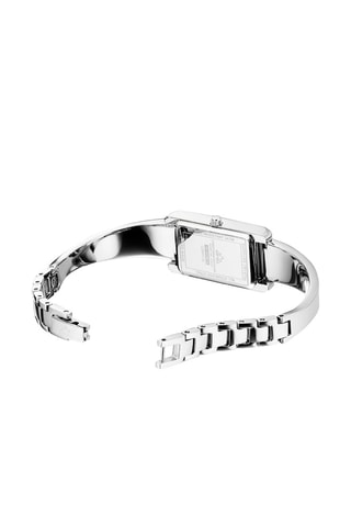 Stalen Quartz Horloge met Diamanten Aurora -