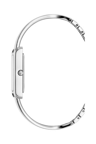 Stalen Quartz Horloge met Diamanten Aurora -