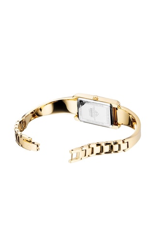 Stalen Quartz Horloge met Diamanten Aurora -