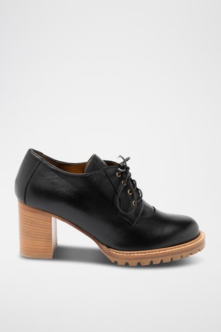 Derbys à talons en cuir - Noir