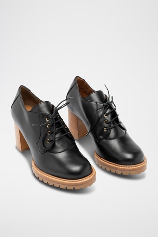 Derbys à talons en cuir - Noir
