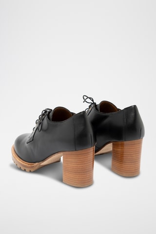 Derbys à talons en cuir - Noir