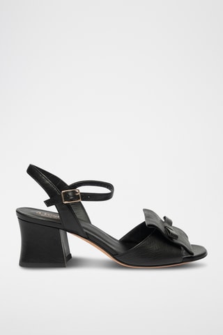 Sandales à talons en cuir - Noir