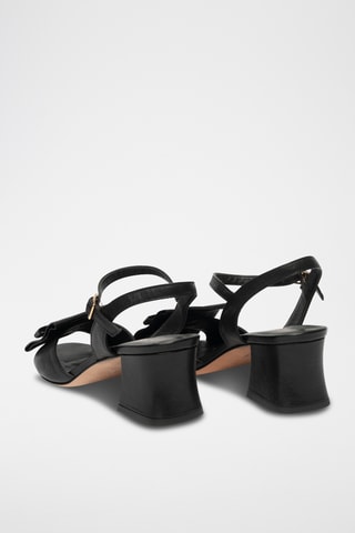 Sandales à talons en cuir - Noir