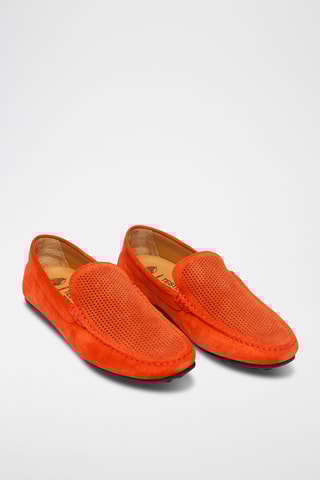 Mocassins en nubuck - Orange