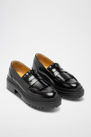 Mocassins plateformes en cuir - Noir