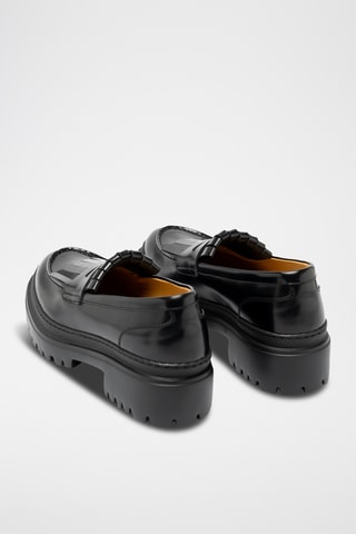 Mocassins plateformes en cuir - Noir