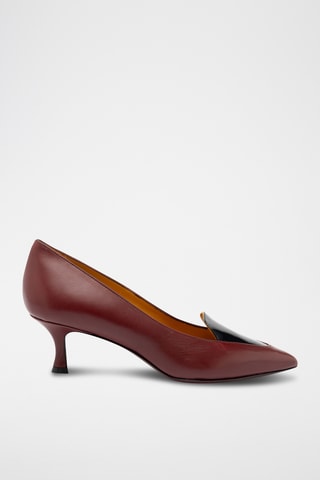 Escarpins en cuir - Bordeaux et noir