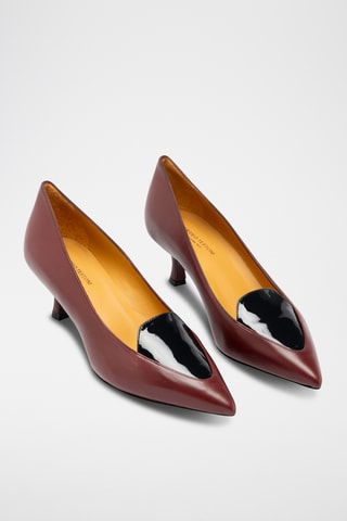 Escarpins en cuir - Bordeaux et noir