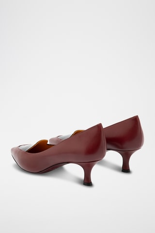 Escarpins en cuir - Bordeaux et noir