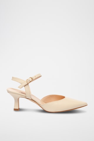 Slingback en cuir - Beige
