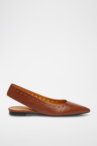 Slingback en cuir - Marron