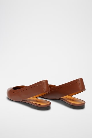Slingback en cuir - Marron