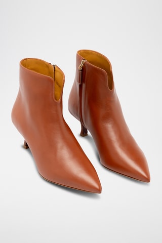 Bottines montantes en cuir - Camel