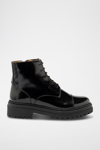 Bottines montantes en cuir - Noir
