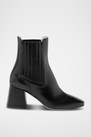 Bottines montantes en cuir - Noir