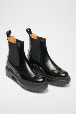 Bottines Chelsea montantes en cuir - Noir