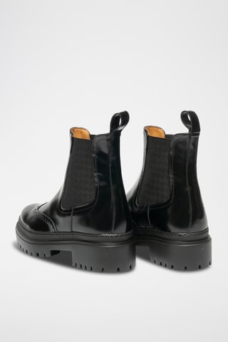 Bottines Chelsea montantes en cuir - Noir