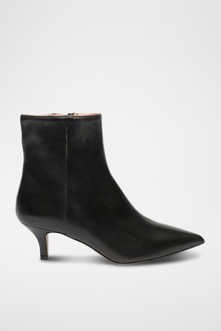 Bottines montantes en cuir - Noir