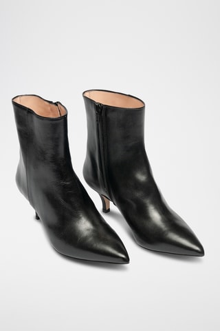 Bottines montantes en cuir - Noir