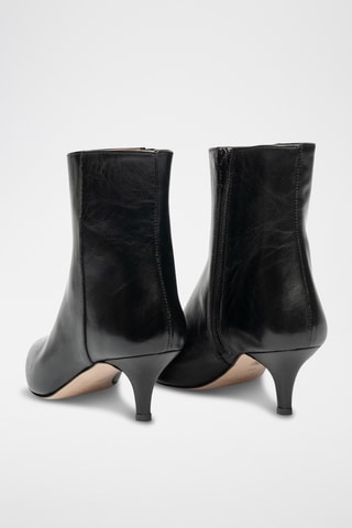 Bottines montantes en cuir - Noir