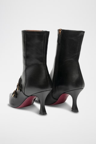 Bottines montantes en cuir - Noir