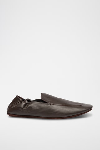 Slippers en cuir - Marron