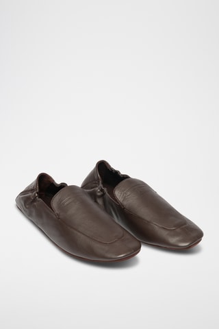 Slippers en cuir - Marron