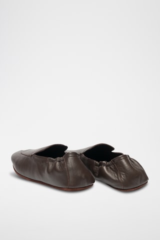 Slippers en cuir - Marron