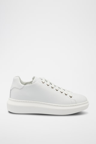 Sneakers plateformes en cuir - Blanc