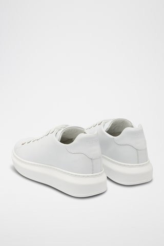Sneakers plateformes en cuir - Blanc