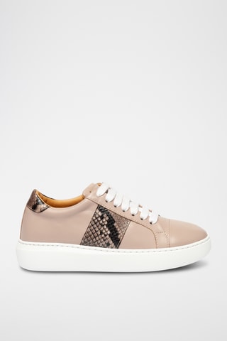 Sneakers en cuir - Beige et blanc