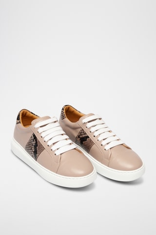 Sneakers en cuir - Beige et blanc