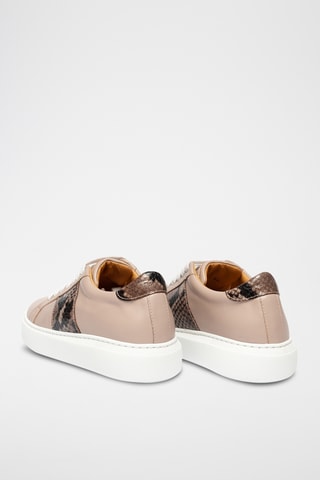 Sneakers en cuir - Beige et blanc