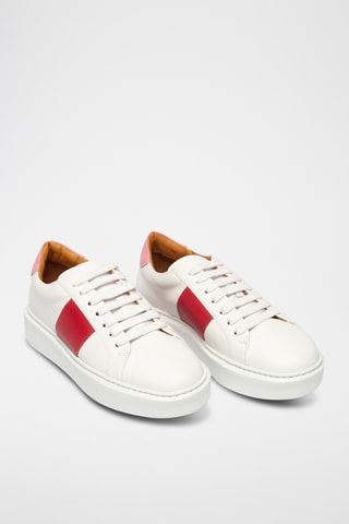 Sneakers plateformes en cuir - Blanc