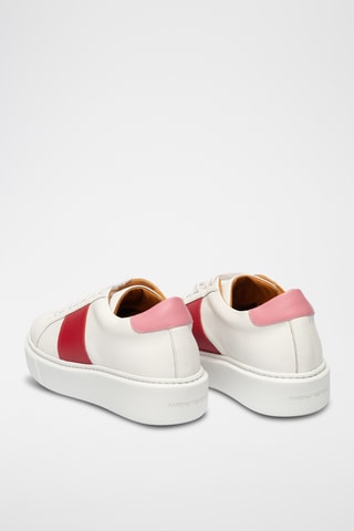 Sneakers plateformes en cuir - Blanc
