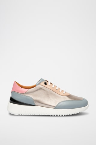 Sneakers en cuir - Gris et rose