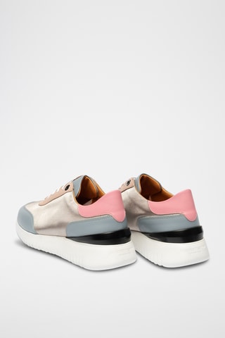 Sneakers en cuir - Gris et rose