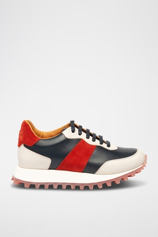 Sneakers en cuir - Noir et rouge