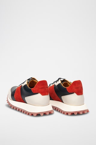 Sneakers en cuir - Noir et rouge