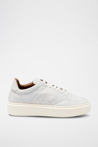 Sneakers plateformes en cuir - Blanc
